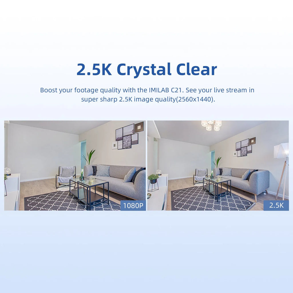 IMILAB C21 2.5K indoor security camera in white with 360-degree view