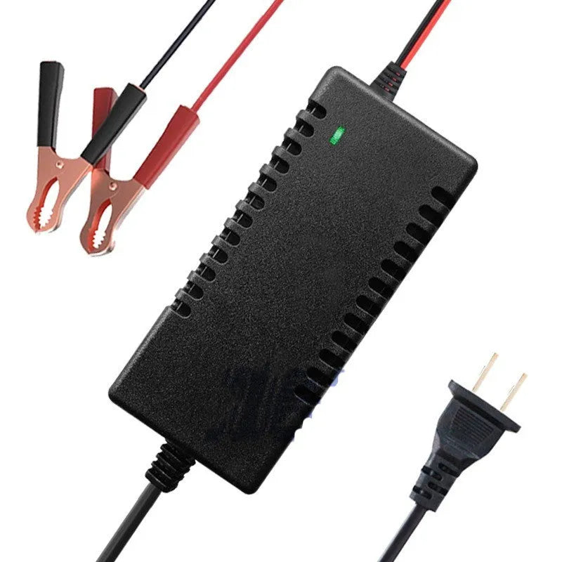 12V 3A lead acid battery charger for motorcycles, cars, and EVs with automatic maintenance features