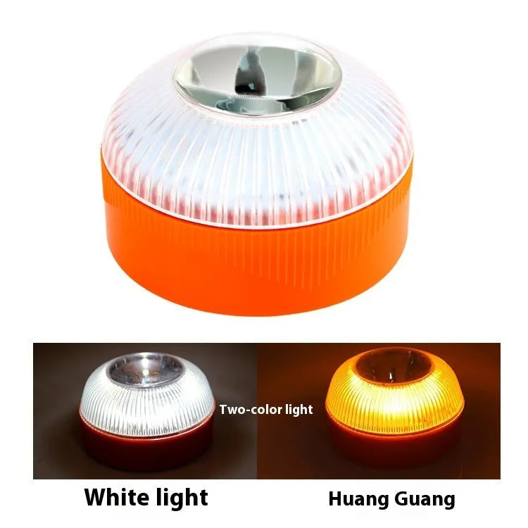 V16 LED vehicle emergency warning light in plastic housing with multiple colour options.