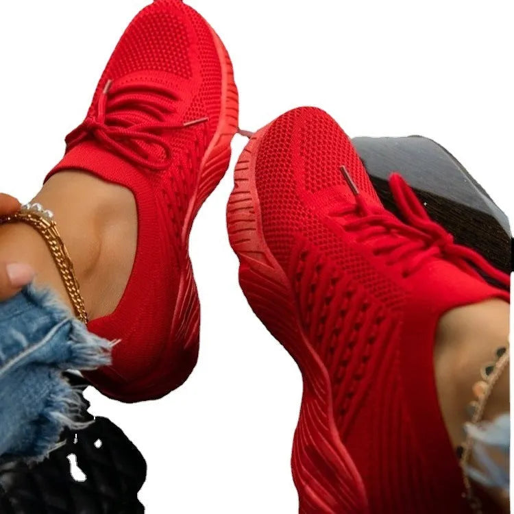 Women's solid colour thick bottom dad sneakers in multiple colours on size display
