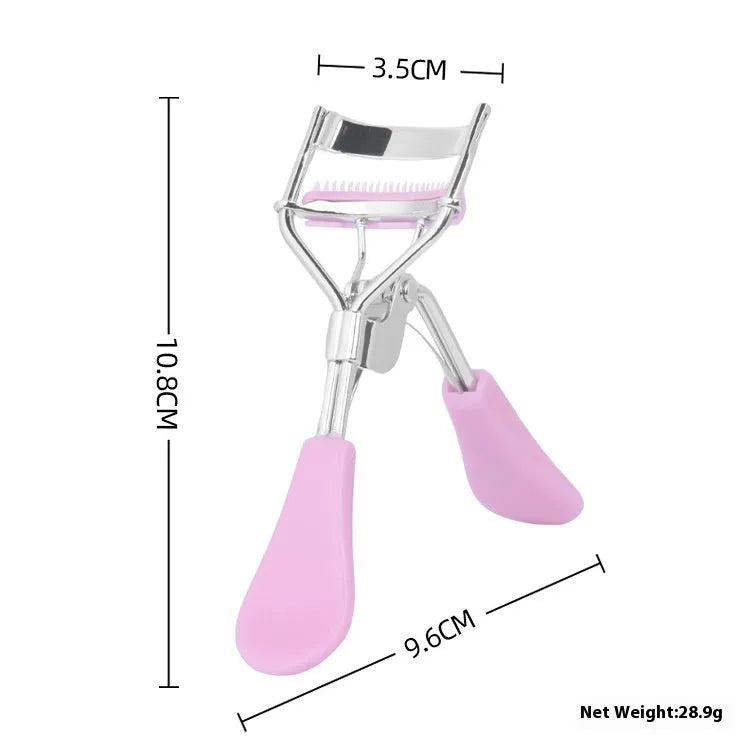 A4 carbon steel eyelash curler with comb attachment in selected colour