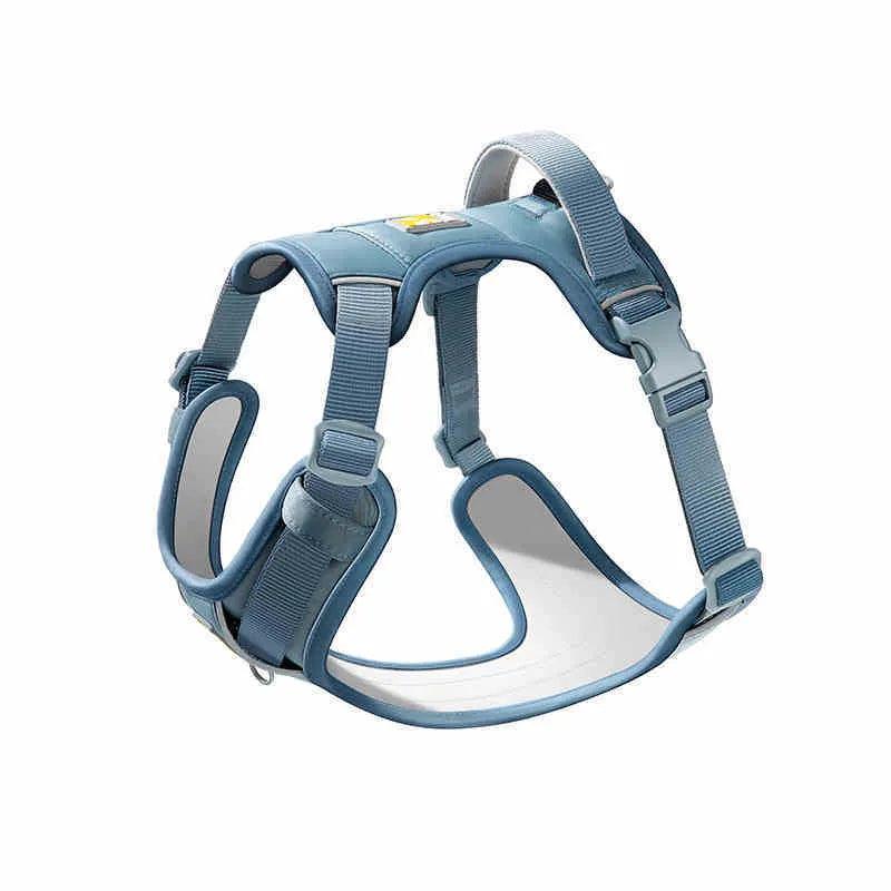 Adjustable dog chest strap harness in avocado green colour shown on a medium-sized dog.