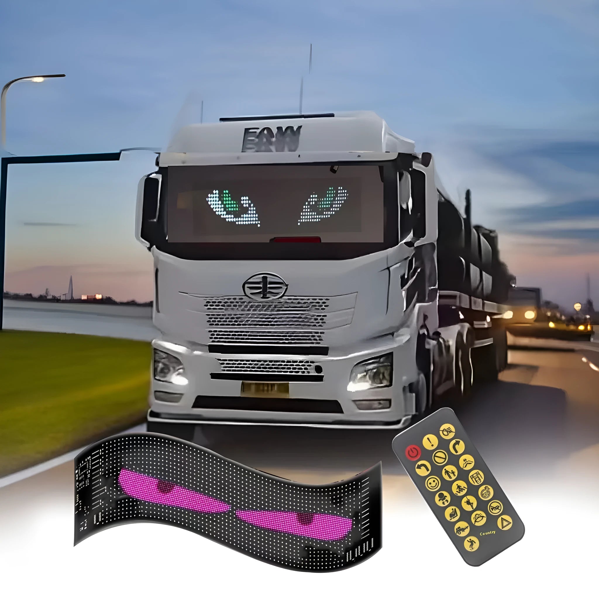 Car flexible advertising Bluetooth smart screen with PU FPCB material, Magic Color finish, general vehicle fit
