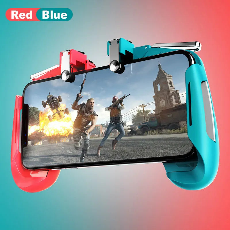 AK16 extendable mobile game controller in black, white, and red blue colour options, showing L1R1 triggers.