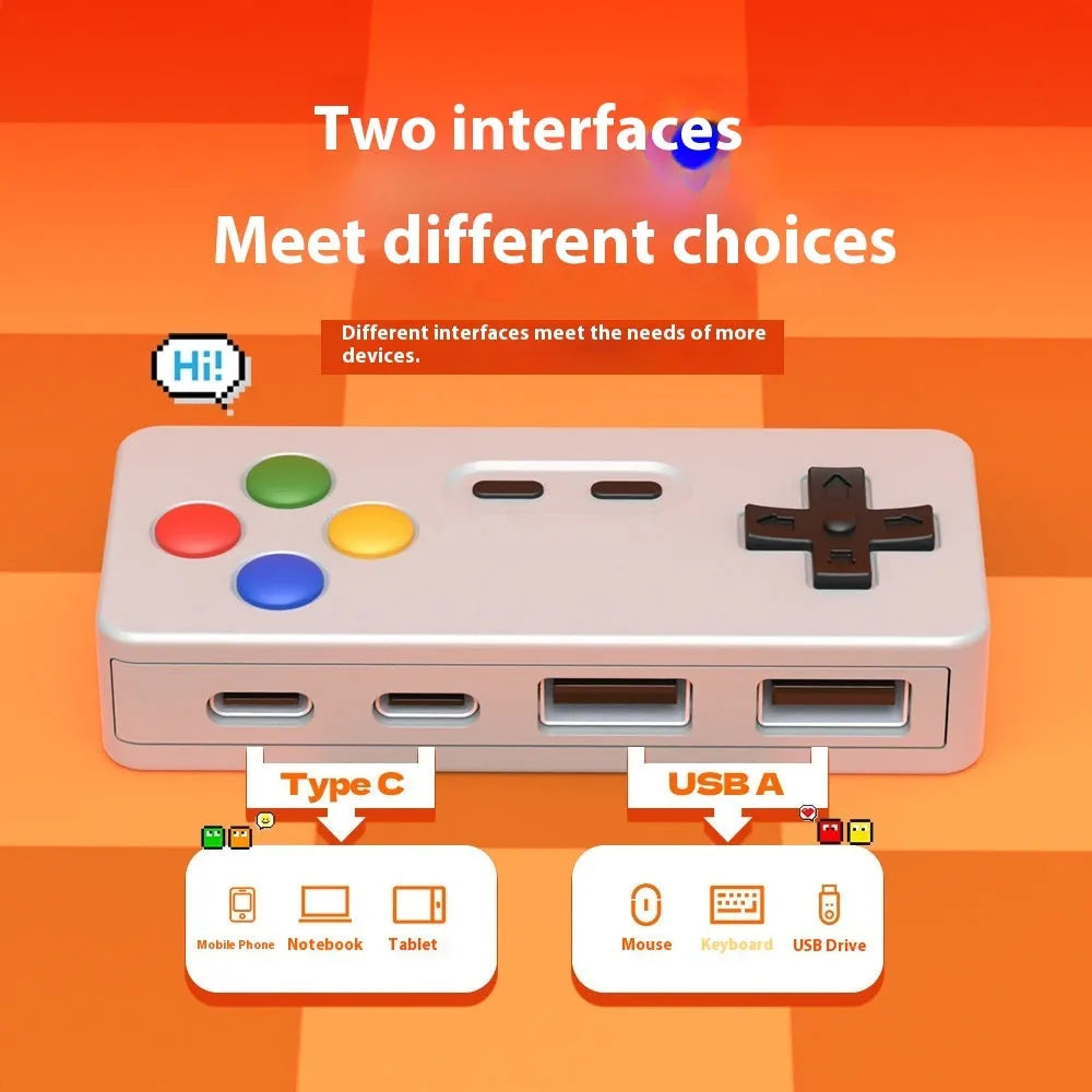 Creative personality cartoon game modeling HUB four-in-one USB 2.0 hub concentrator with short cable