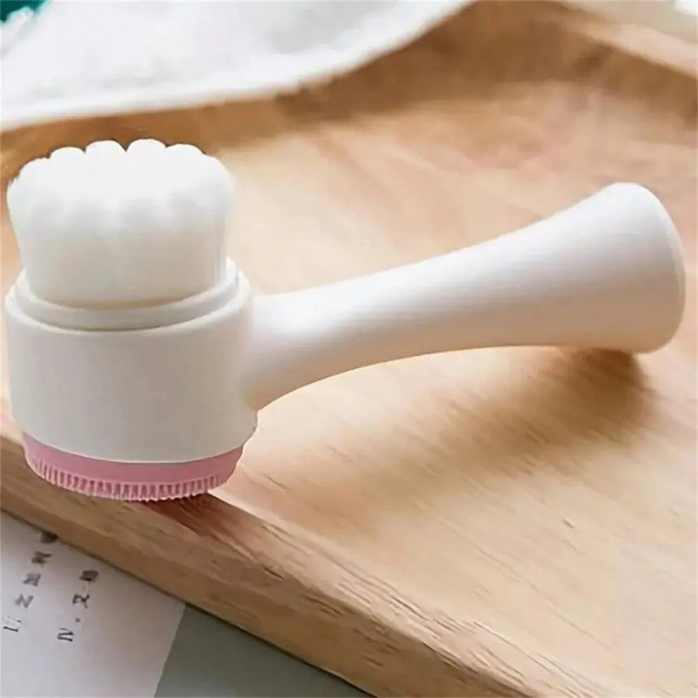 Blue pet paw brush with soft nylon bristles for gentle dog and cat grooming