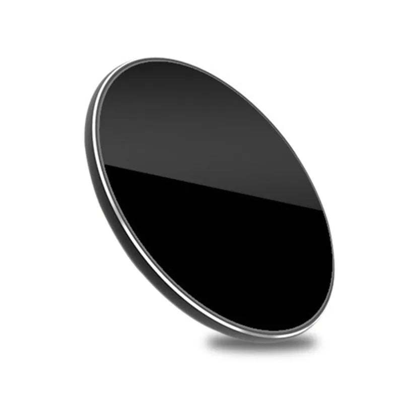 Ultra-thin aluminum alloy wireless charging pad in gold colour with LED indicator light