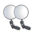 Black ABS convex rearview mirror showing 7cm diameter reflector and adjustable stem.
