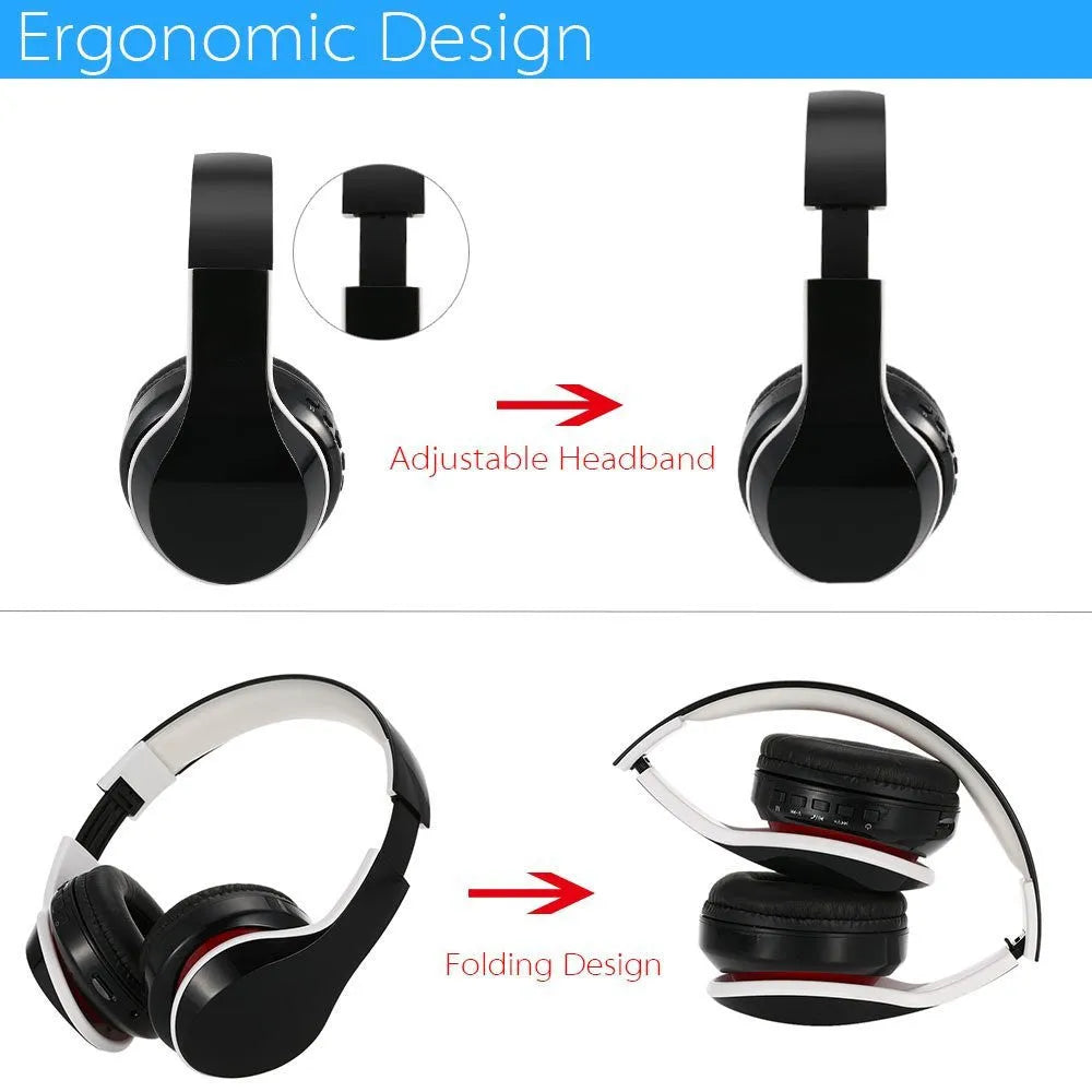 Hieha OY712 foldable Bluetooth headset with microphone, 40mm driver, 10m range, 3.5mm plug, Micro USB