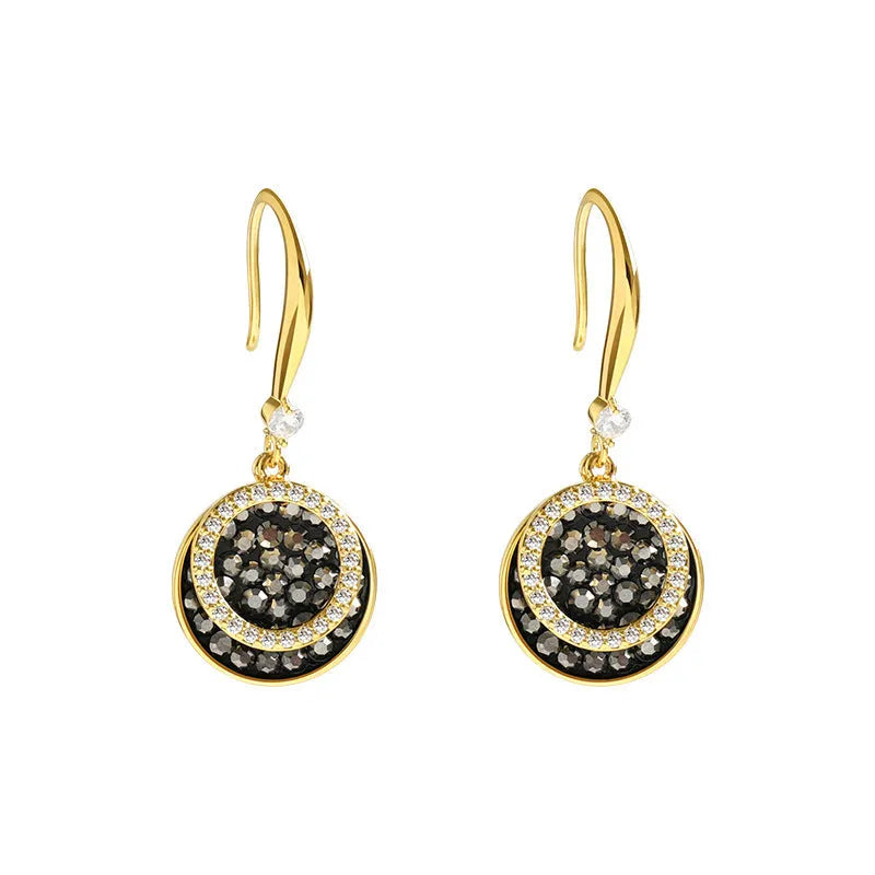 Retro Hong Kong style geometric alloy earrings with 3.6cm drop length
