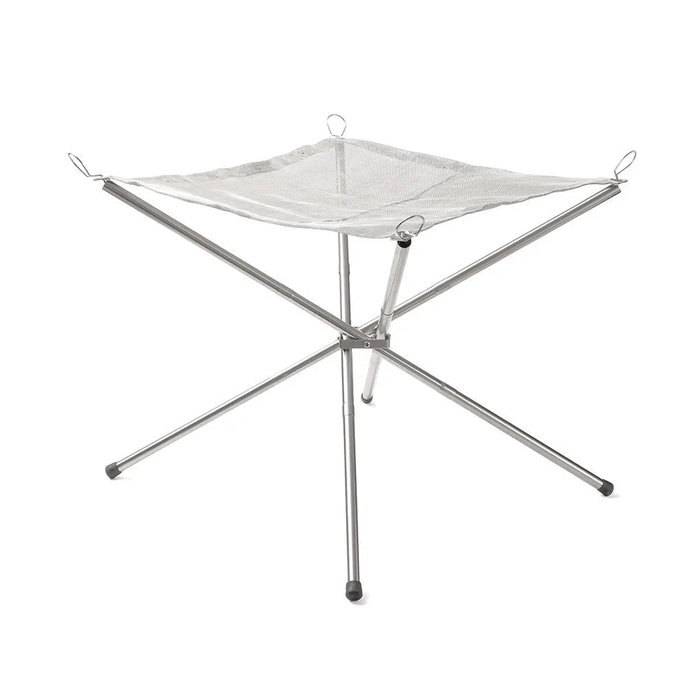 Silver stainless steel barbecue grill with matching net in medium and large size options