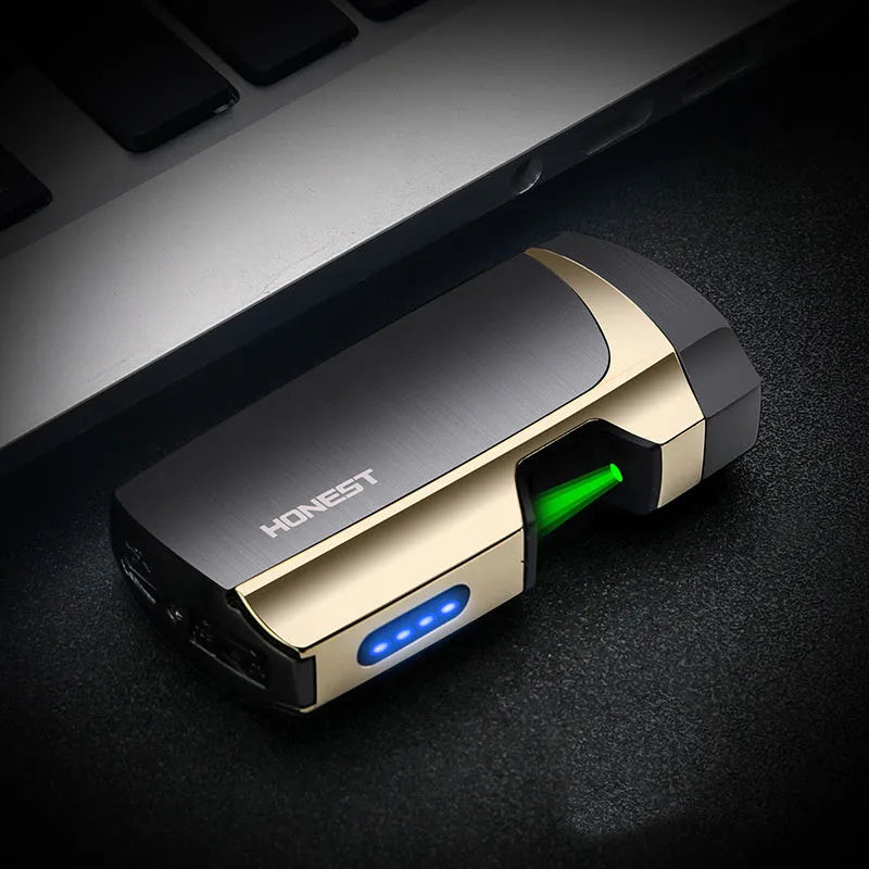 Multi-function metal windproof cigarette lighter in 5 colours, size 74.6 x 35.6 x 17mm, gift box