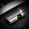 Multi-function metal windproof cigarette lighter in 5 colours, size 74.6 x 35.6 x 17mm, gift box