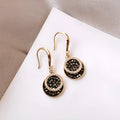 Retro Hong Kong style geometric alloy earrings with 3.6cm drop length