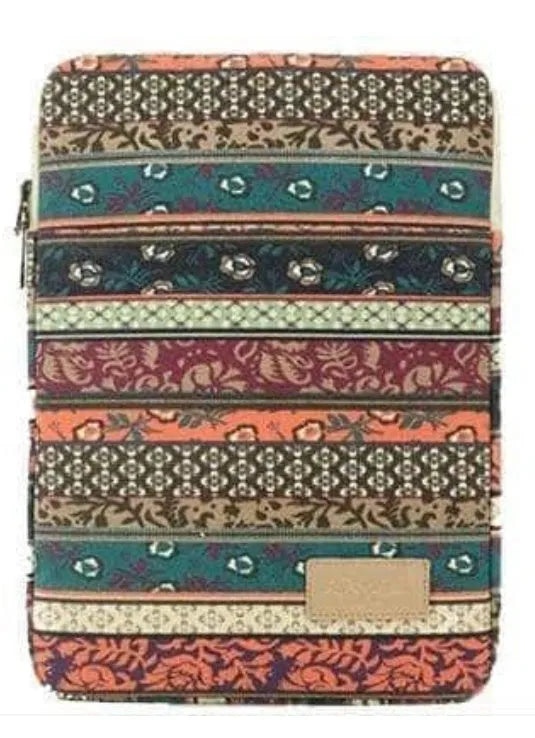 Canvas laptop case for 14-inch Dell Huawei in brown with padded interior British style sleeve