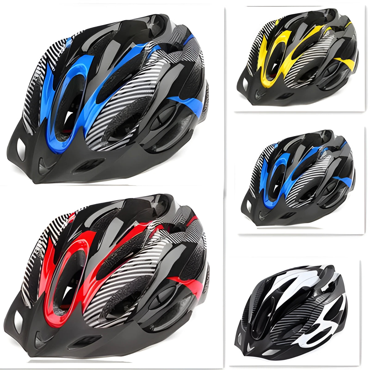 Cycling helmet with EPS material free size for 52-64cm head, in blue colour