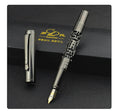 Metal luxury fountain pen with iridium nib, rotating ink-sucking system, 0.7mm big tip, black colour