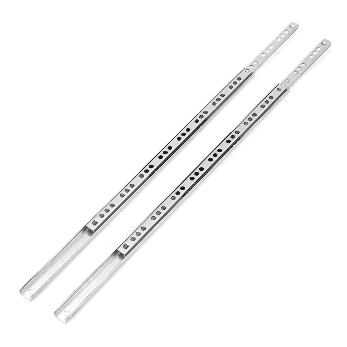 Ultra-narrow 17mm drawer slide rail with ball bearing mechanism in extended position