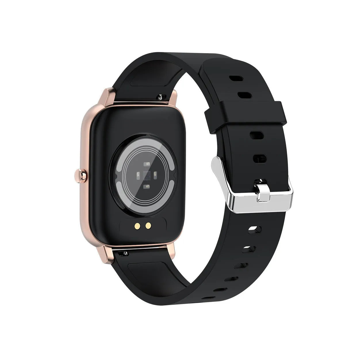 H80 smart watch with black silicone strap showing ECG heart rate graph on its 1.69-inch screen