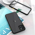 Frosted hard shell protective phone case for iPhone 11 models in black, green, purple, and red.