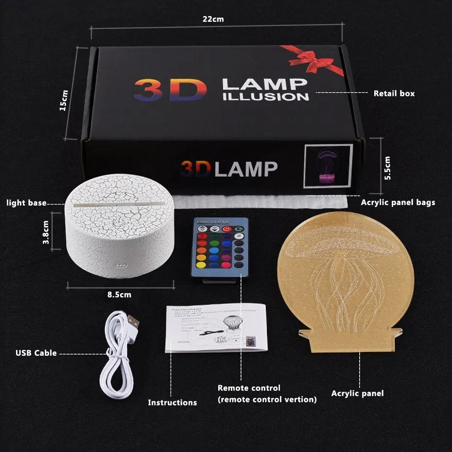 Cartoon aeroplane-shaped LED night light with touch-sensitive switch on acrylic panel.