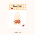 Food Bread Handbook note paper set showing 30 sheets and a back card, in tomato colour theme.
