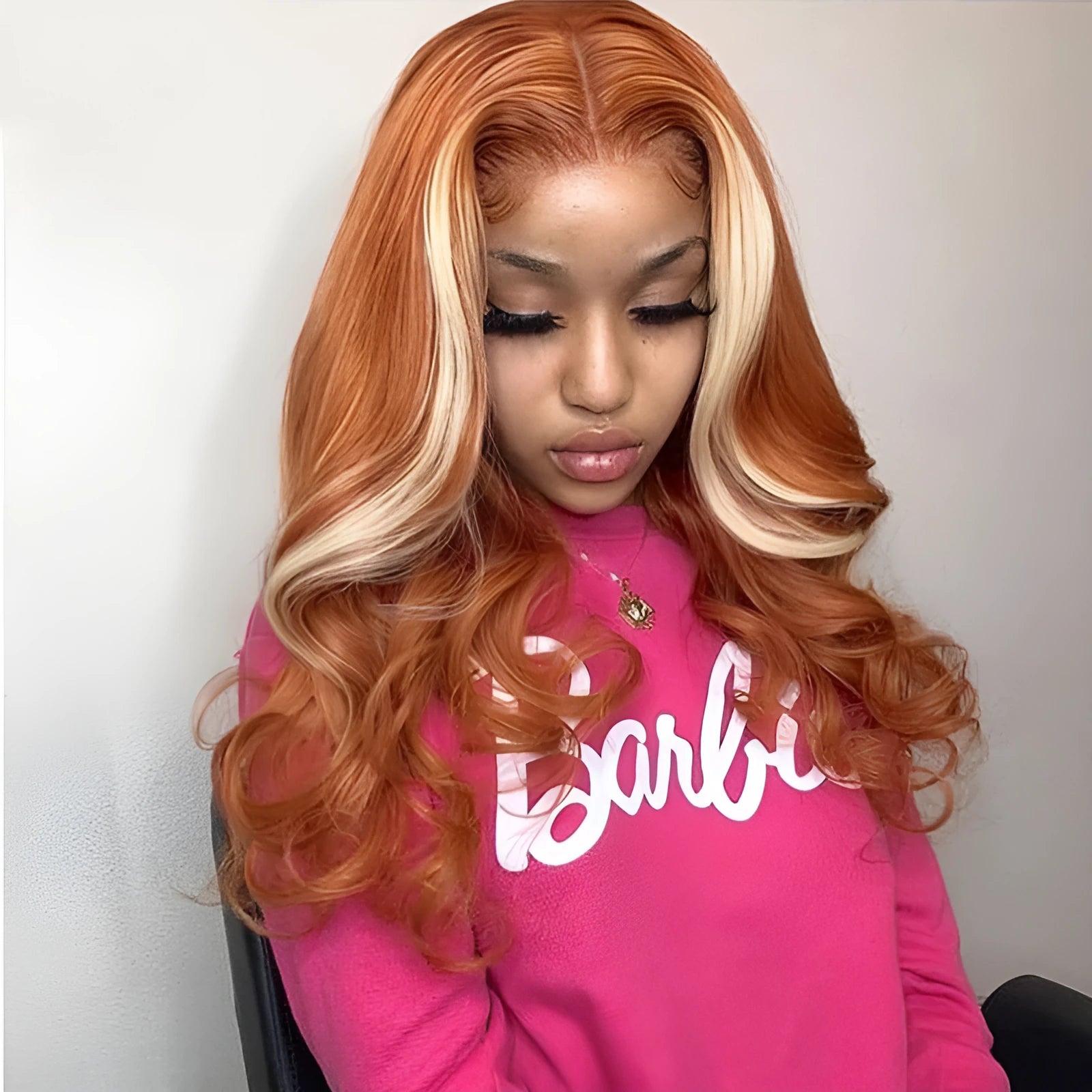 4x4 hand woven human hair wig with 613 highlights, medium long, 150% density