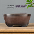 Handmade antique square purple sand ceramic bonsai pot, 41x41x18cm outer dimensions