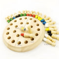 Montessori beech wood memory match stick chess game with green varnish for children 3+
