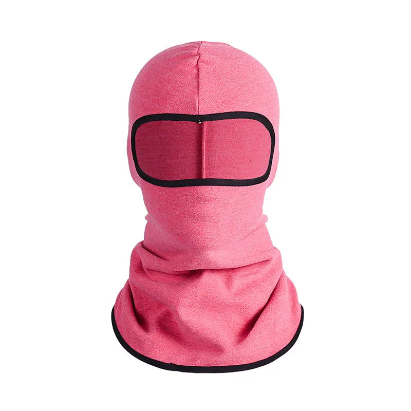 Cotton motorcycle head cover in a patterned street style, shown with a pair of matching gloves.