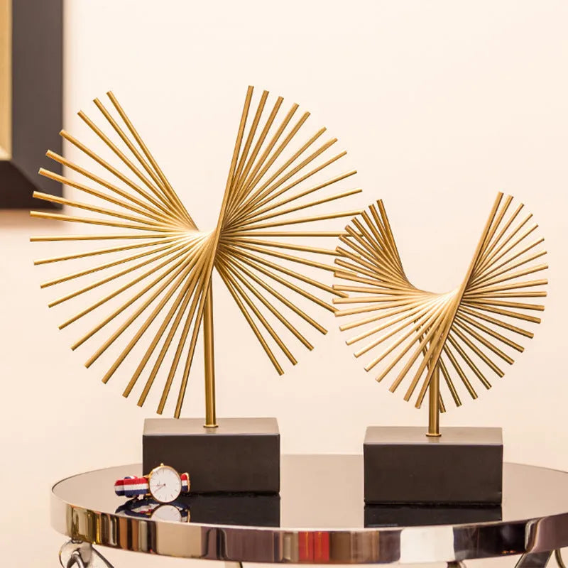 Creative iron home decoration Gold metal wall sculpture 12X27cm for living room decor