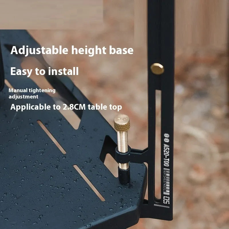 Black stainless steel adjustable lamp holder with telescopic pole and clamp mechanism for desk mounting