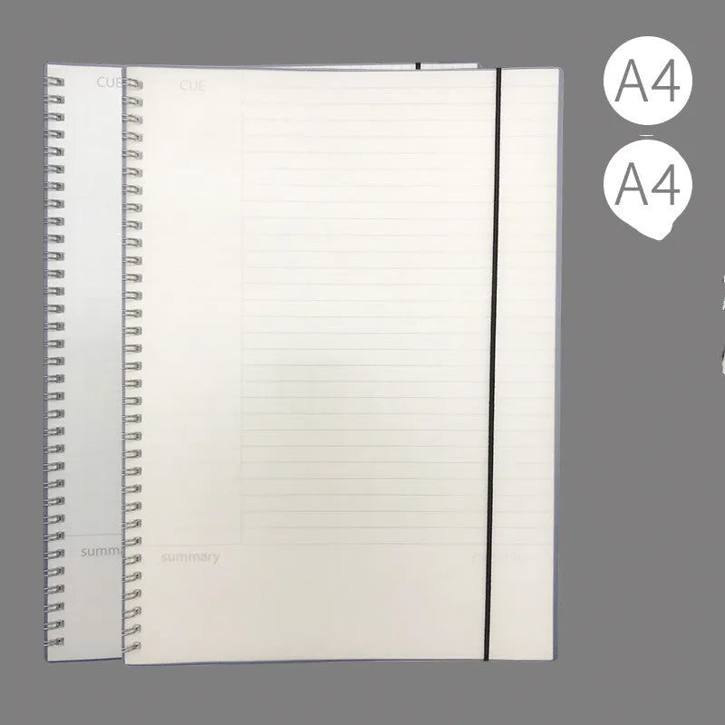A4 hard surface PP cover notebook with grid format for hand account copying