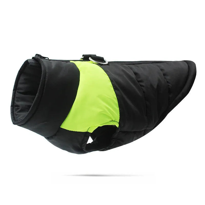Waterproof padded dog winter coat with front zipper in multiple colours for small to large dogs