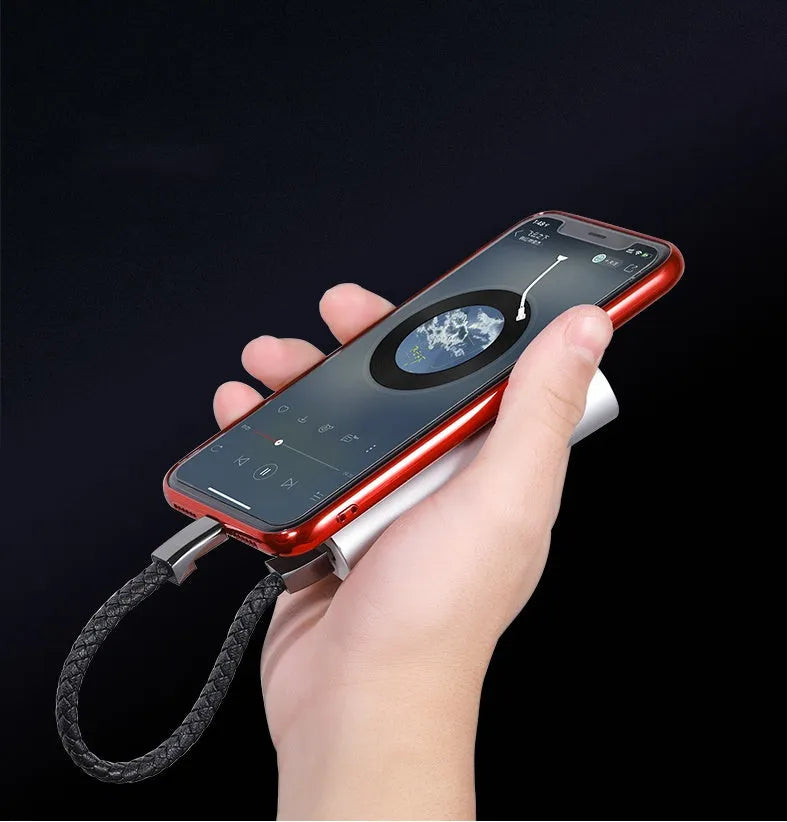 Brown double line bracelet-style charging cable with Mini USB to Micro USB connector.