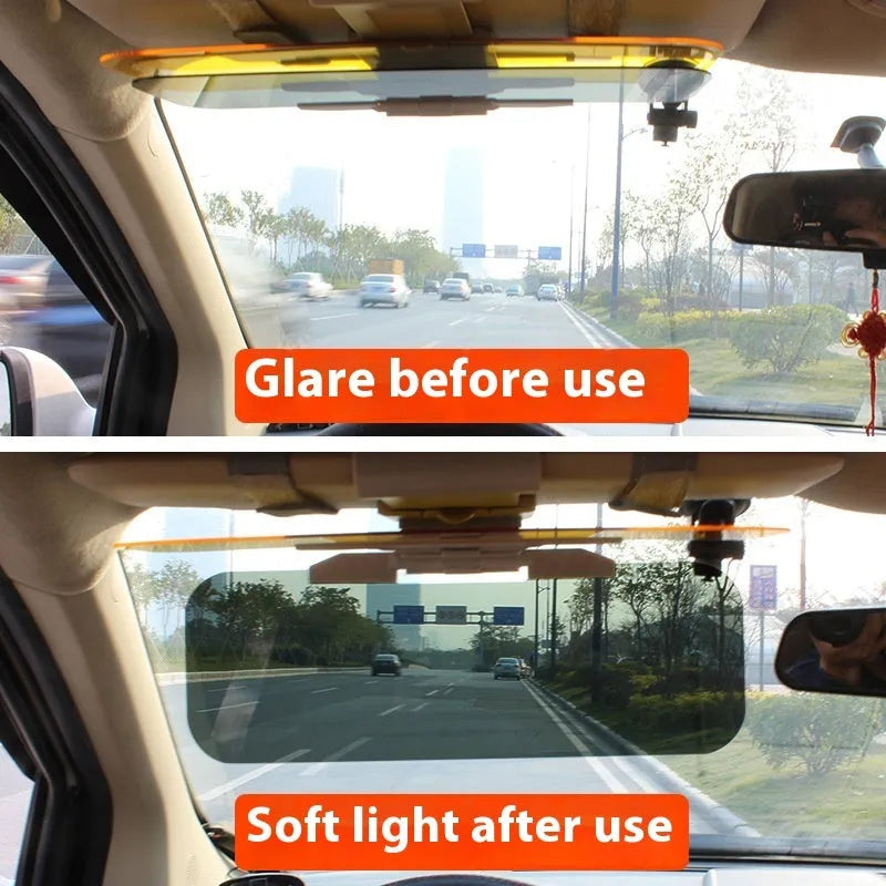 Car day and night dual-use glare proof mirror in PVC material on a sun visor