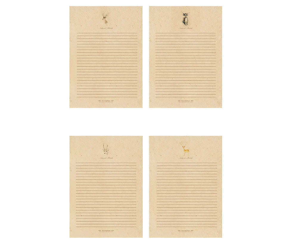 Fawn Kraft Stationery set of 10 kraft paper sheets in 26x18.7cm with four colour options