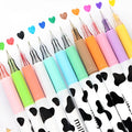 Box of 12 cow colour gel pens with 0.38mm fine tips.