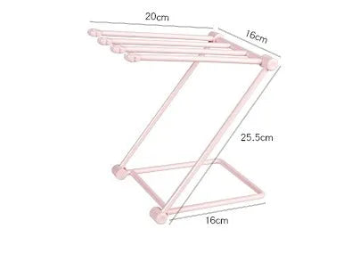 Foldable vertical dishcloth shelf in light blue with punch-free installation for kitchen organisation.