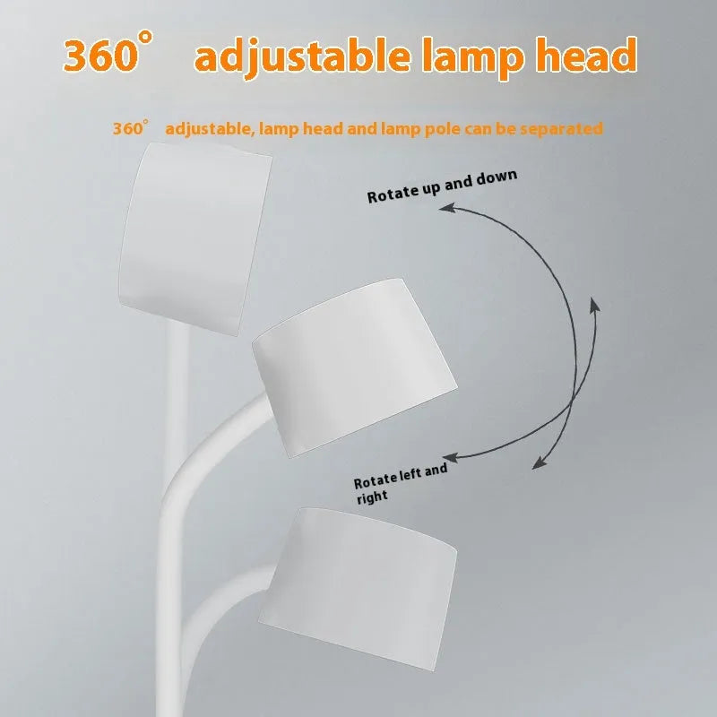 Intelligent wireless charging desk lamp with digital clock display in white colour option