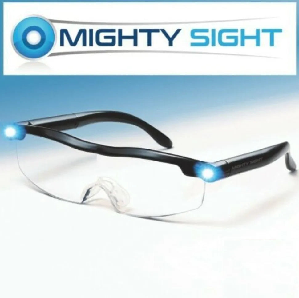 Transparent black USB LED reading glasses with ABS frame and integrated light for low-light reading