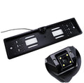 European license plate reversing camera with 4 LED lights for night vision, black colour, CMOS sensor