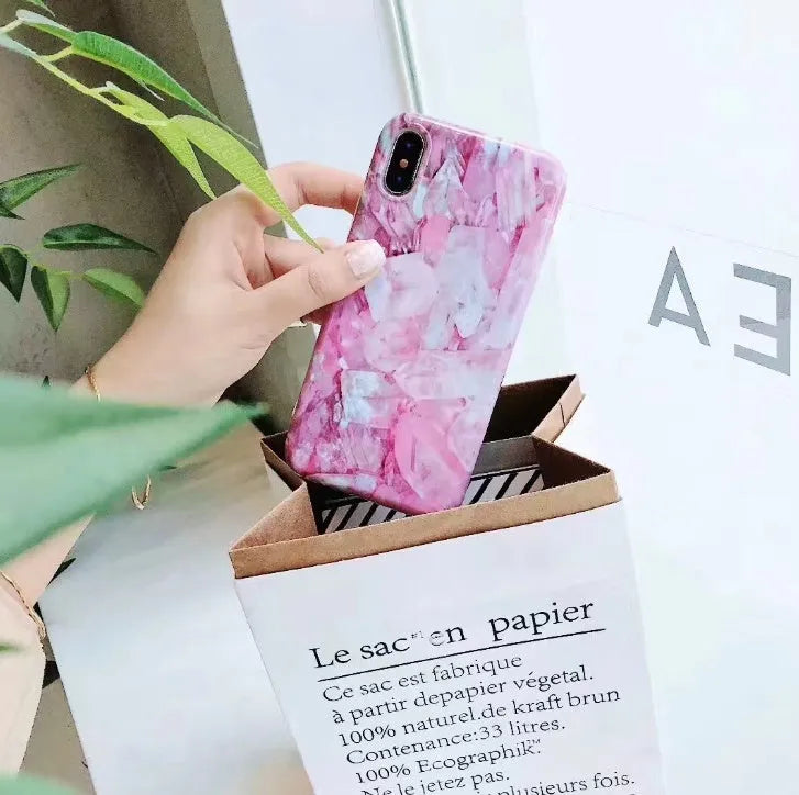 Colourful stone pattern design on a soft back cover for iPhone