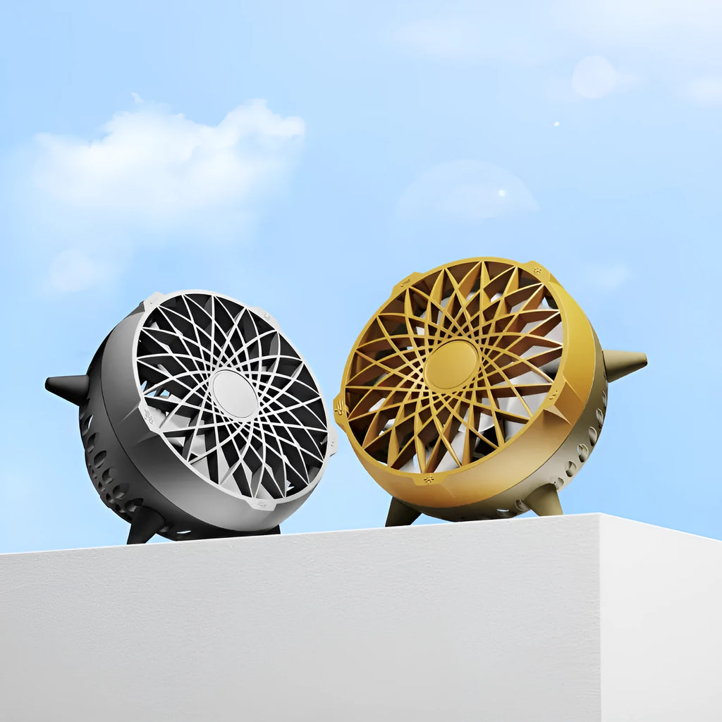 Intelligent induction fan without button design, USB powered, brushless motor, ambient light, 162x162x103mm, Force Yellow colour