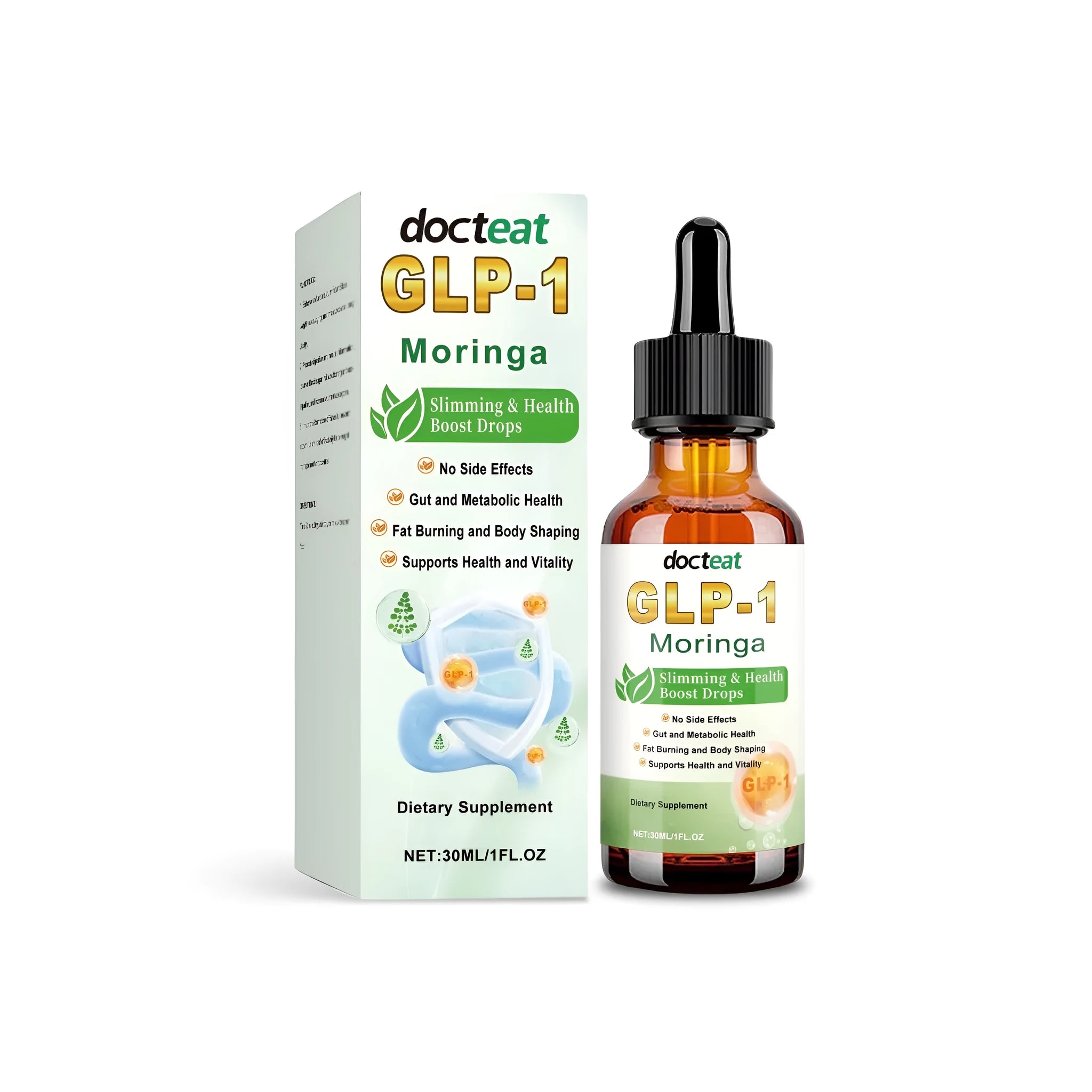 30ml glass dropper bottle of slimming health boost liquid dietary supplement