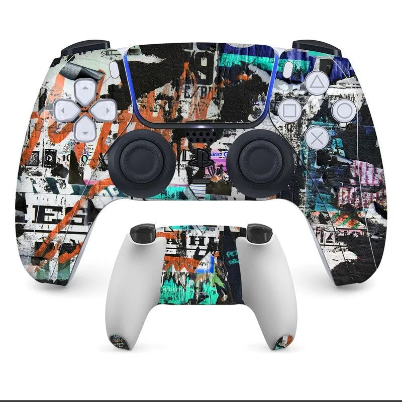 PS5 controller protective stickers with micro frosted finish in multiple design styles