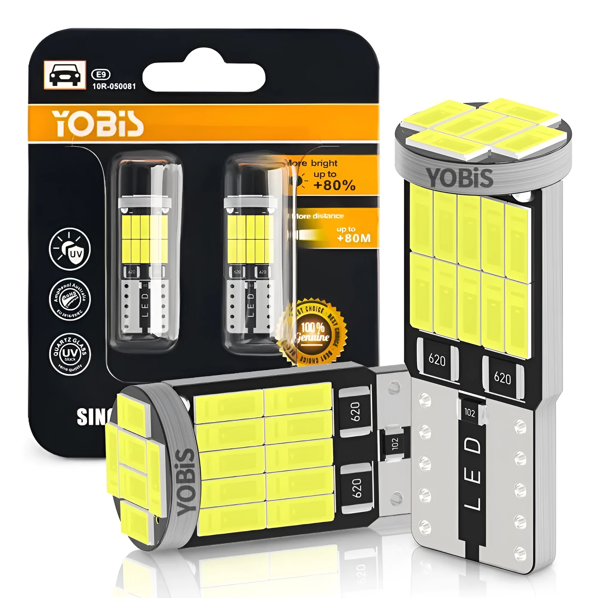 T10 26SMD car LED width light with aluminium housing in white yellow and ice blue