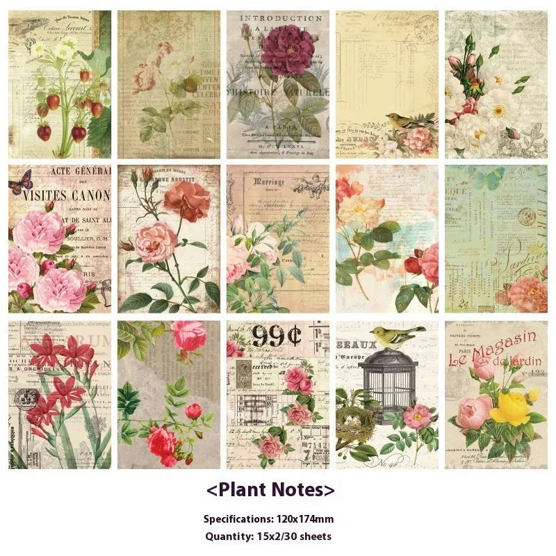 Retro literary notebook with six decorative design options on printed paper