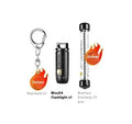 Super bright black aluminium alloy key ring flashlight with built-in keyring