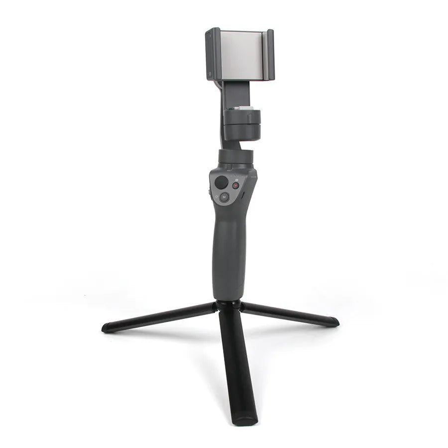 Black aluminium mobile phone tripod stabiliser compatible with Apple iPhones